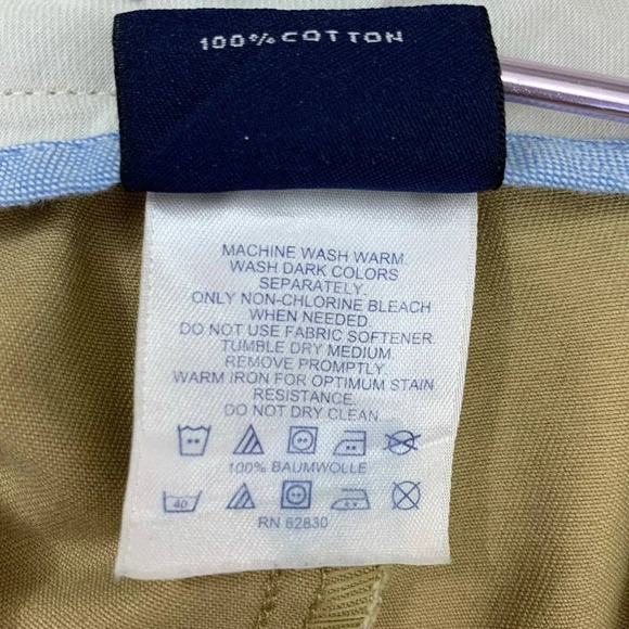 Lands' End Traditional Fit Pleated Chino Pants Men Size 38 Khaki Straight Leg - Picture 16 of 16